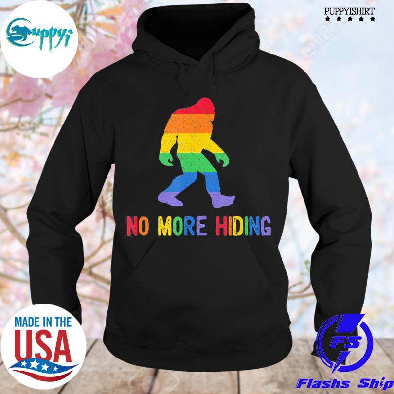 Original gay pride support sasquatch no more hiding lgbtq ally s hoodie