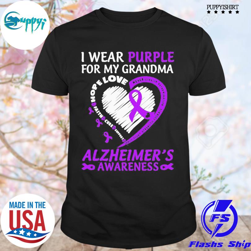 I Wear Purple For My Grandma Alzheimers Awareness Shirt