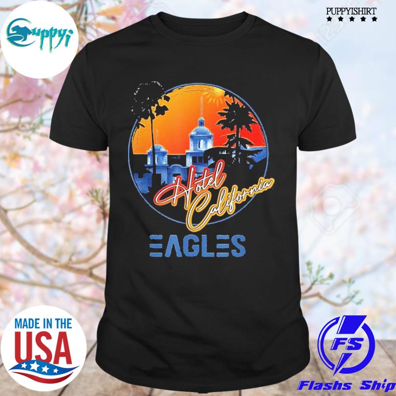 Premium official EAGLES Hotels Art California Band Music Legend Vintage T-shirt